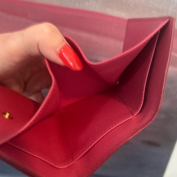 Prada Pink Saffiano Leather Tri-Fold Wallet - Picture 6 of 9